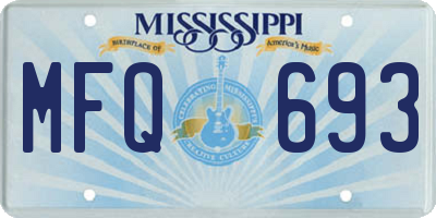 MS license plate MFQ693