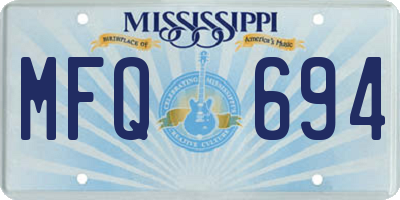 MS license plate MFQ694