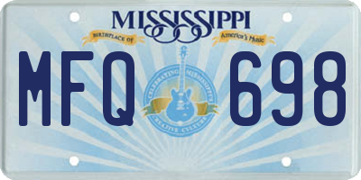 MS license plate MFQ698