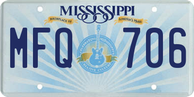 MS license plate MFQ706