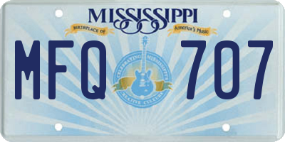 MS license plate MFQ707