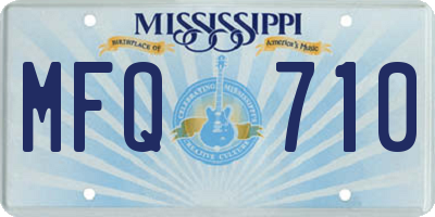 MS license plate MFQ710
