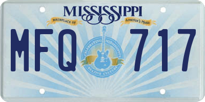 MS license plate MFQ717