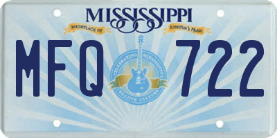 MS license plate MFQ722