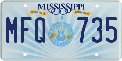 MS license plate MFQ735