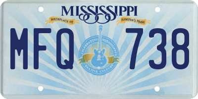 MS license plate MFQ738