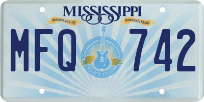 MS license plate MFQ742