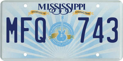 MS license plate MFQ743