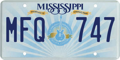 MS license plate MFQ747
