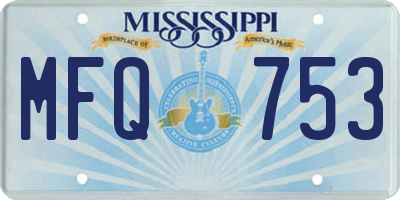 MS license plate MFQ753