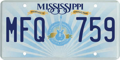 MS license plate MFQ759