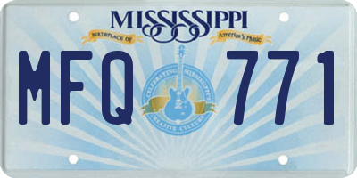 MS license plate MFQ771