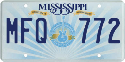 MS license plate MFQ772