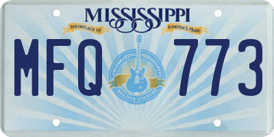 MS license plate MFQ773
