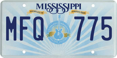 MS license plate MFQ775