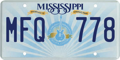 MS license plate MFQ778