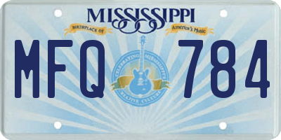 MS license plate MFQ784