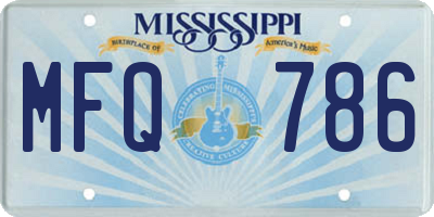 MS license plate MFQ786