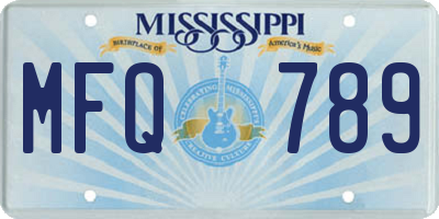 MS license plate MFQ789