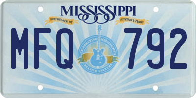 MS license plate MFQ792