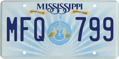 MS license plate MFQ799