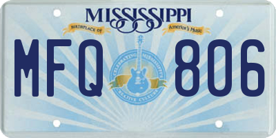 MS license plate MFQ806