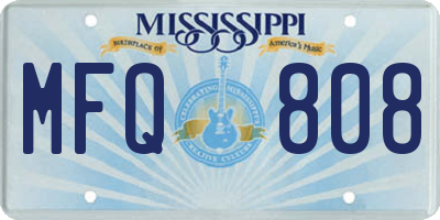 MS license plate MFQ808