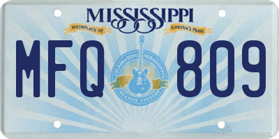 MS license plate MFQ809