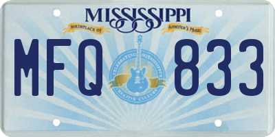MS license plate MFQ833