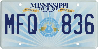 MS license plate MFQ836