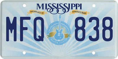 MS license plate MFQ838
