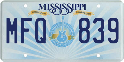 MS license plate MFQ839