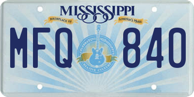 MS license plate MFQ840