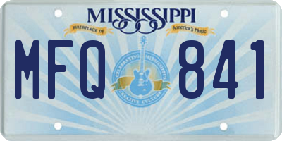 MS license plate MFQ841