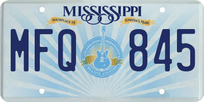 MS license plate MFQ845