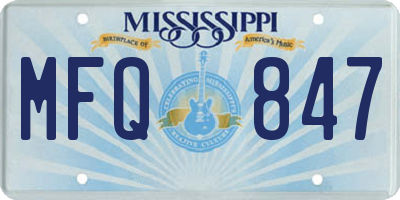 MS license plate MFQ847