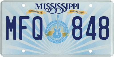 MS license plate MFQ848