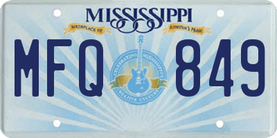 MS license plate MFQ849