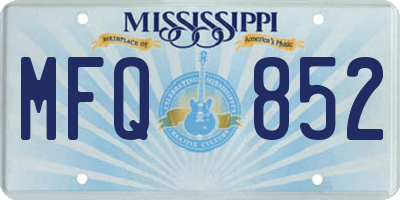 MS license plate MFQ852
