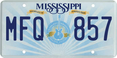 MS license plate MFQ857