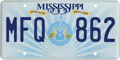 MS license plate MFQ862
