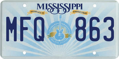MS license plate MFQ863