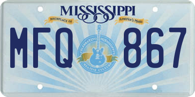 MS license plate MFQ867