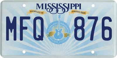 MS license plate MFQ876