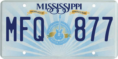 MS license plate MFQ877