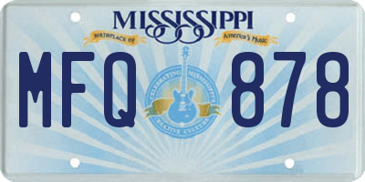 MS license plate MFQ878