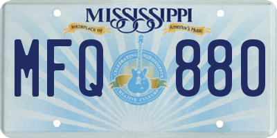 MS license plate MFQ880