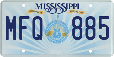MS license plate MFQ885