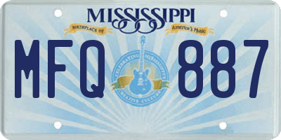 MS license plate MFQ887