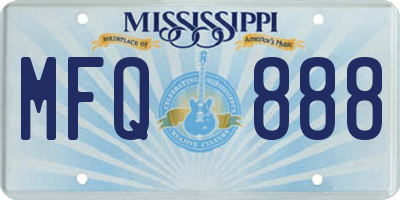 MS license plate MFQ888